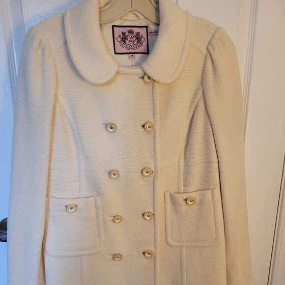Juicy Couture Cream Coat.  Ladies.  Size M.  Wool. - Picture 1 of 6